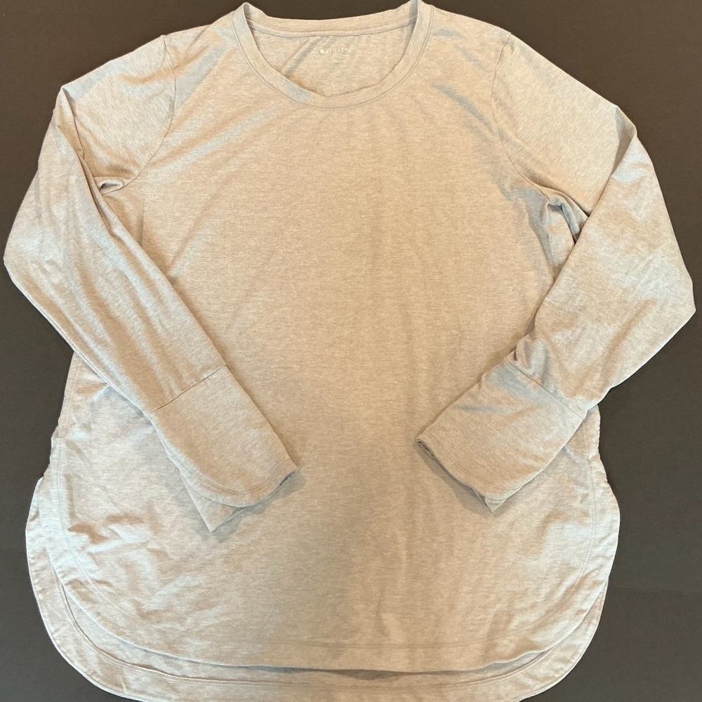 Athleta Gray Long Sleeve Performance Tunic Top XL